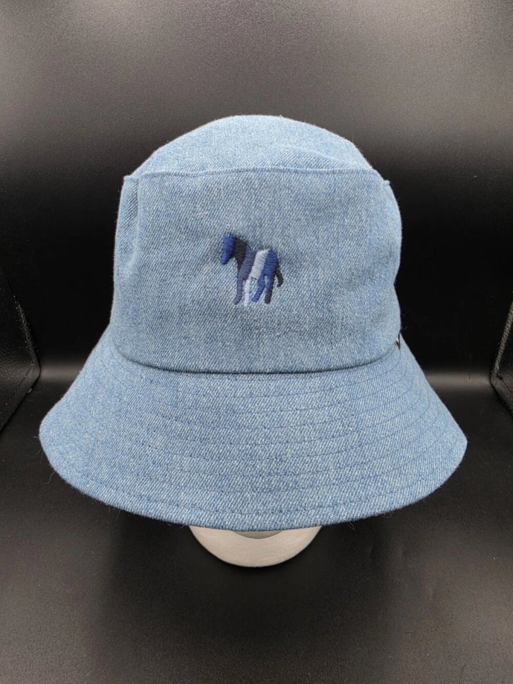 Paul Smith Men's Blue Denim Embroidered Horse Bucket Hat Size M NWT